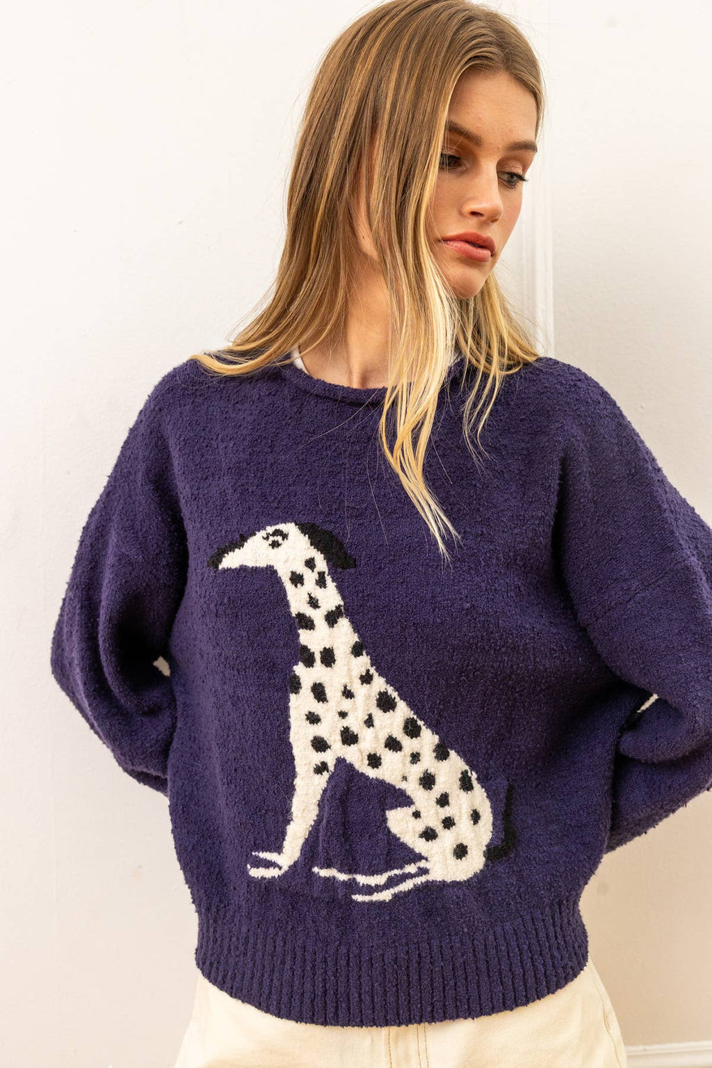 Animal Intarsia Cozy Knit Pullover