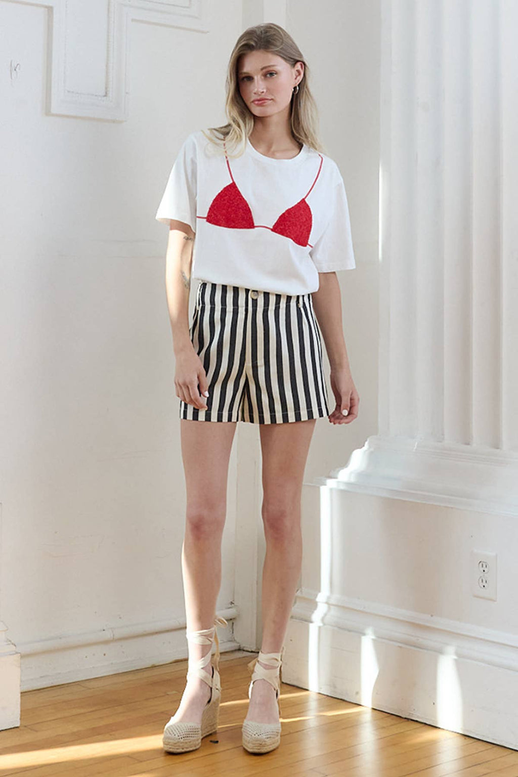 Caviar Print Bikini Graphic Tee