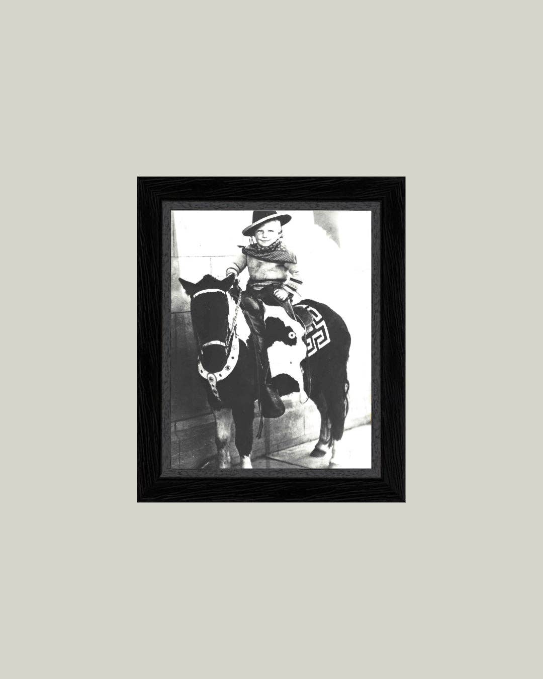 Jay on a Pony Framed Antique Art