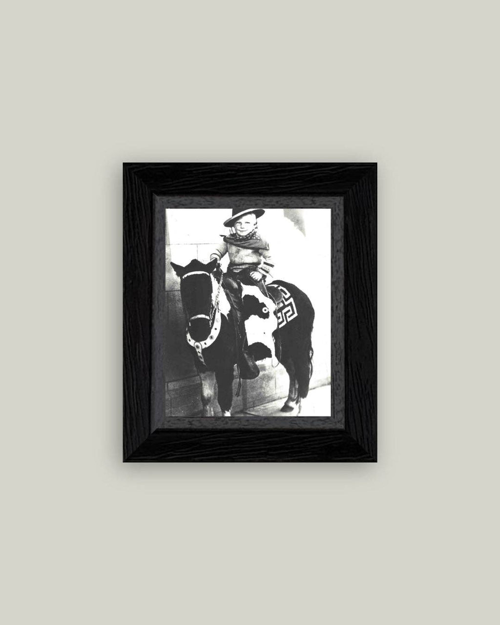 Jay on a Pony Framed Antique Art