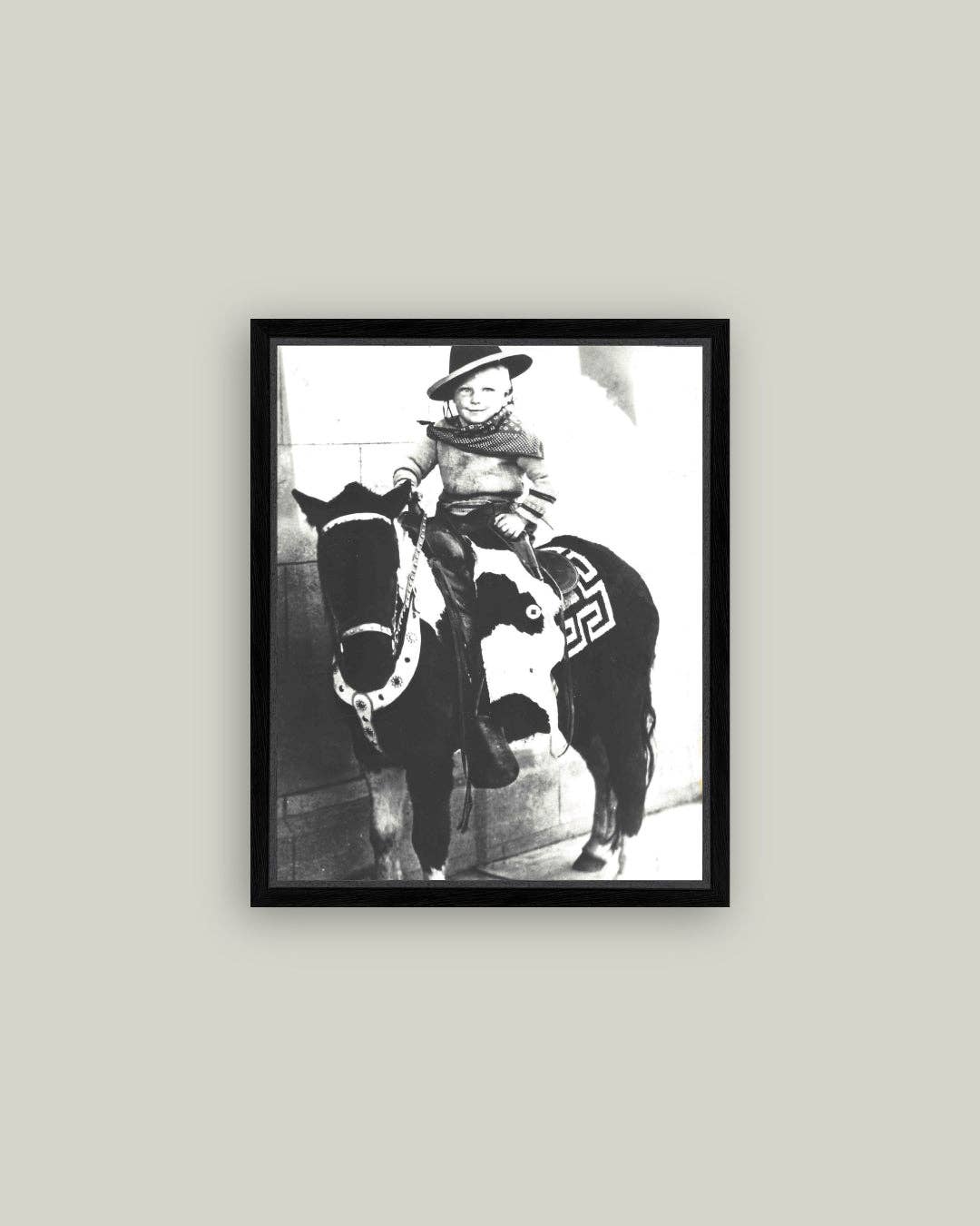 Jay on a Pony Framed Antique Art