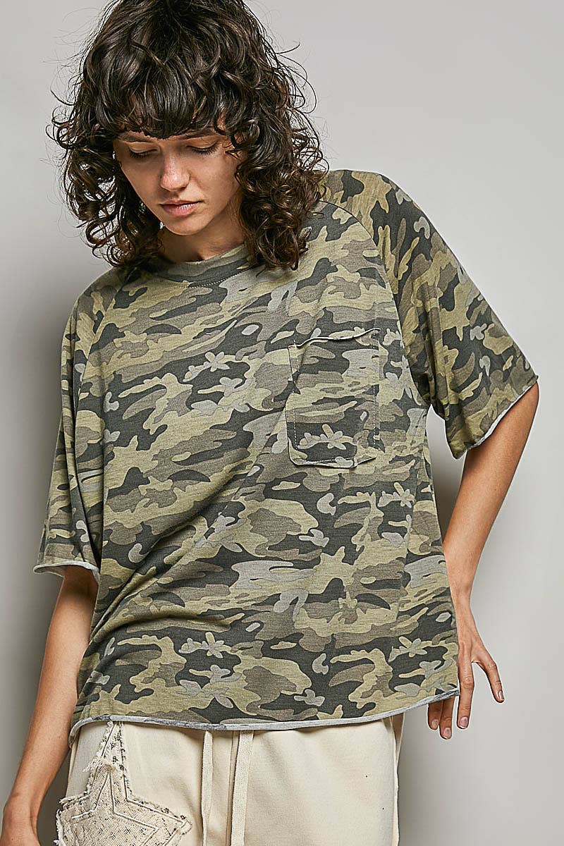 Vintage Washed Relaxed Fit Jersey Top Everyday Tee SALE