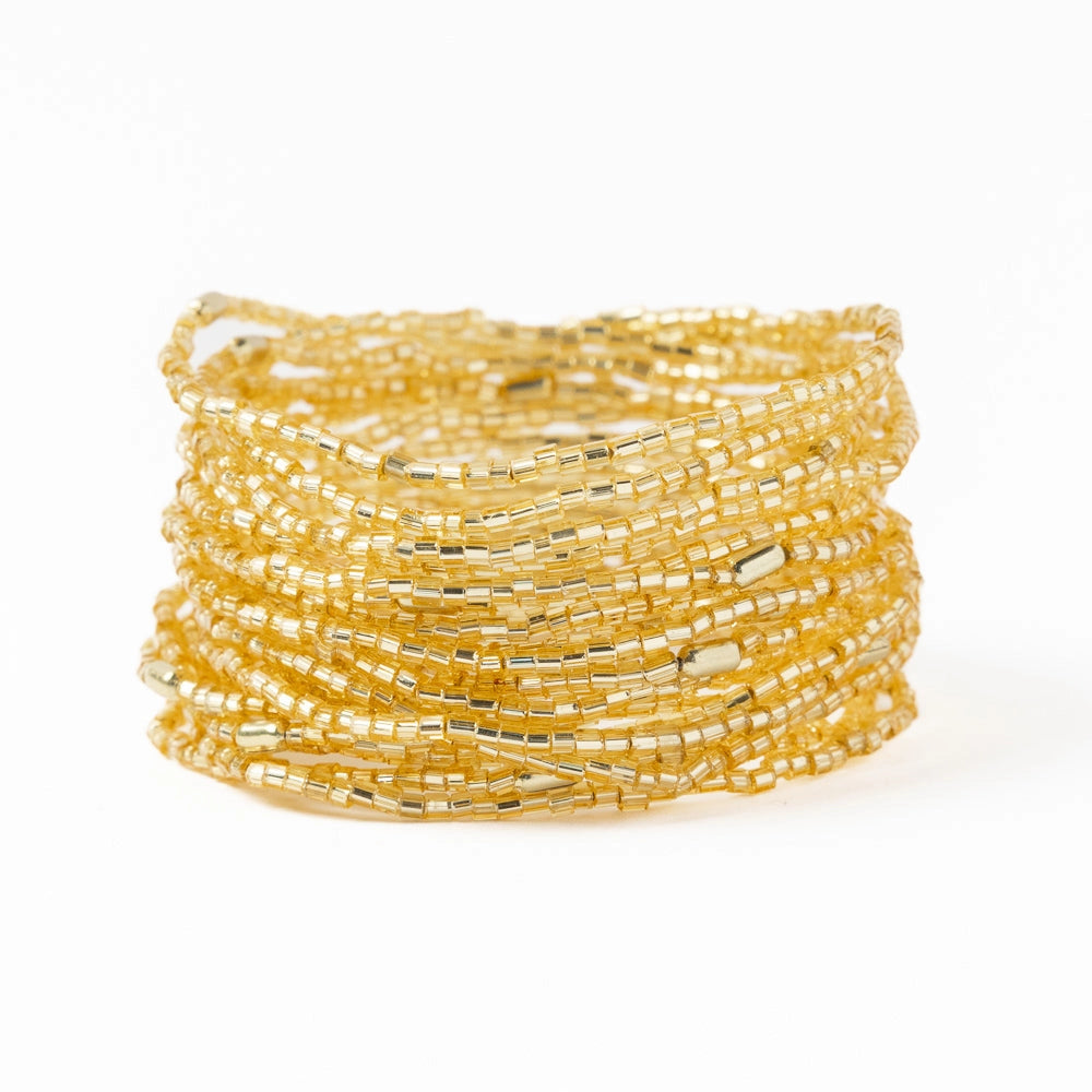 Chelsea 18 Strand Luxe Beaded Bracelet Set Gold