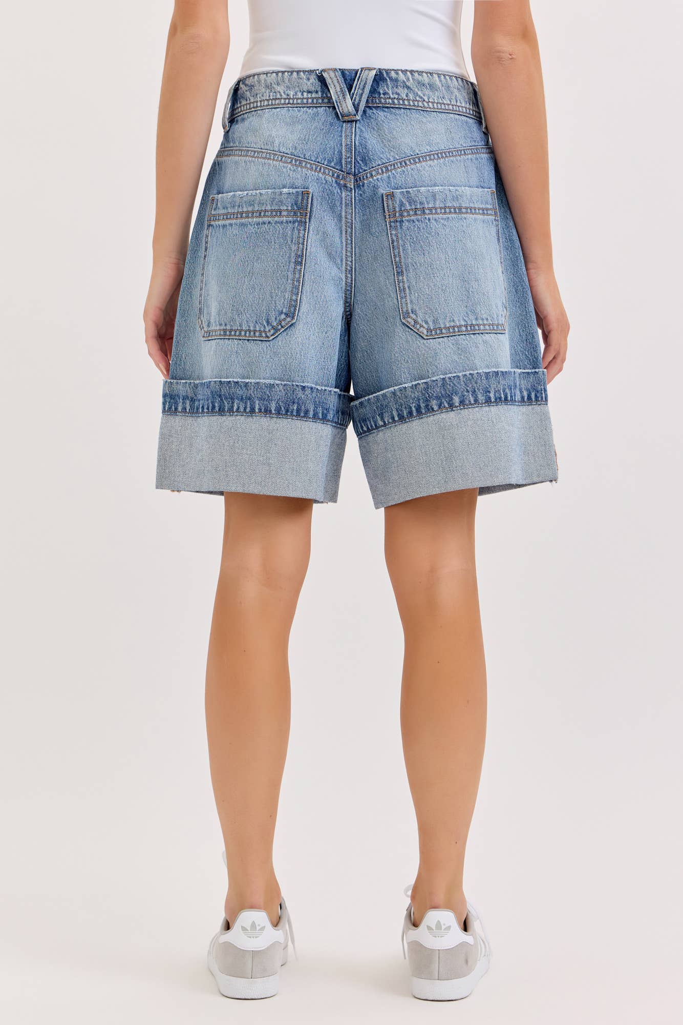 Mid Waist A-Line Bermuda with Hight Cuff [WV69701M]