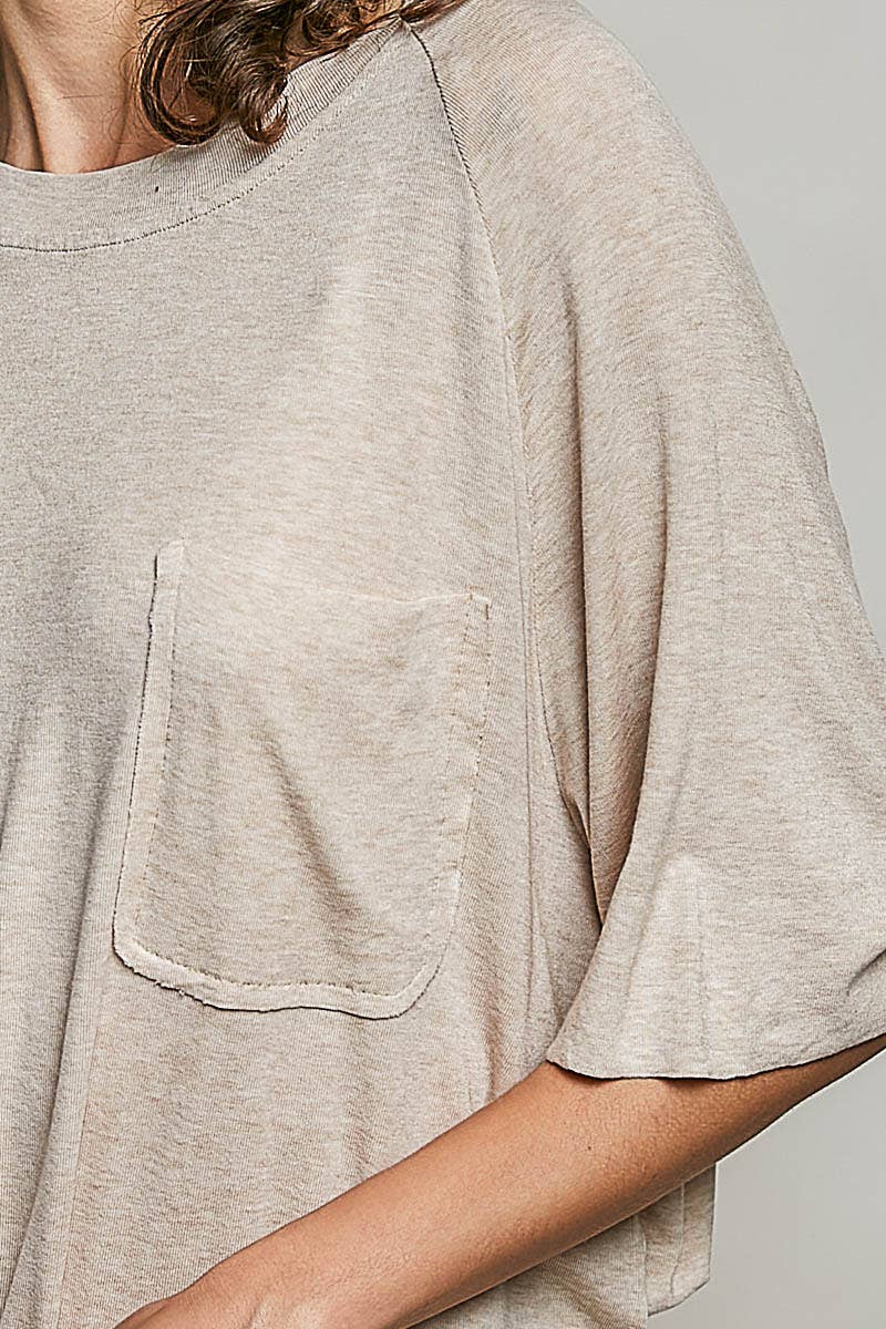 Vintage Washed Relaxed Fit Jersey Top Everyday Tee SALE