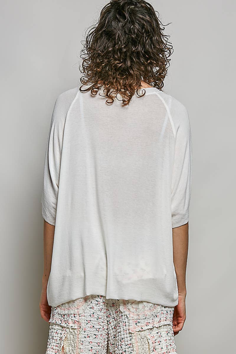 Vintage Washed Relaxed Fit Jersey Top Everyday Tee SALE