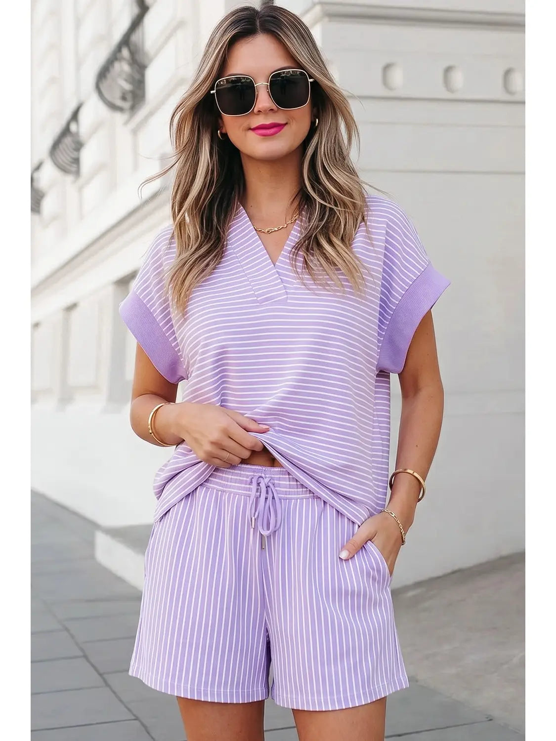 Striped Polo Set