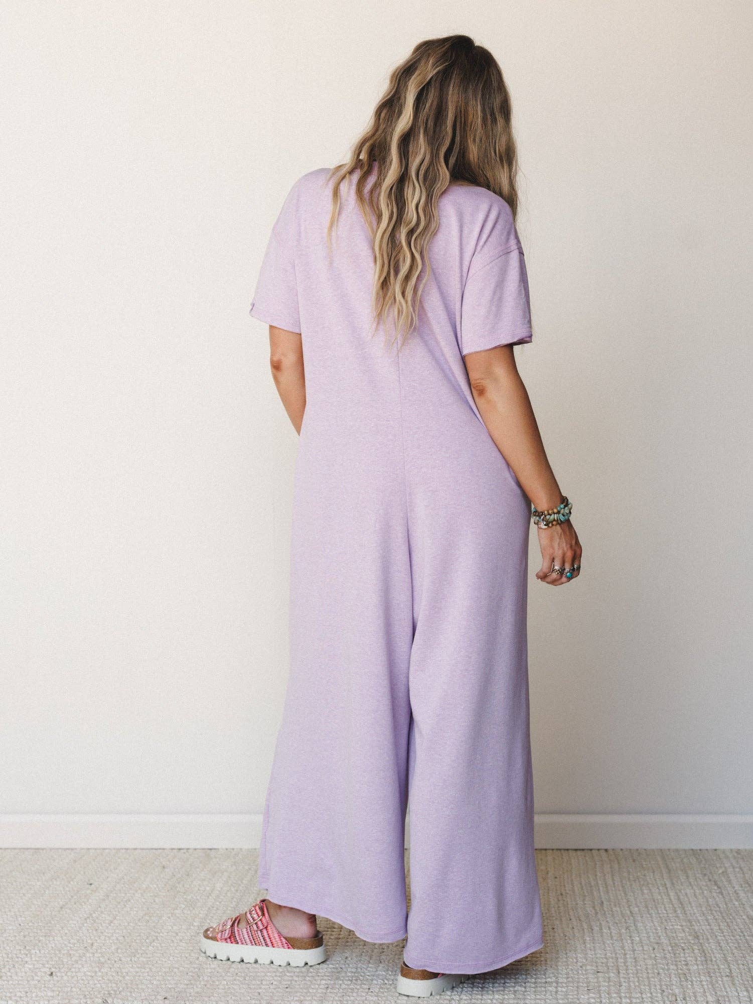 Jodi Short Sleeve Jumpsuit - Lavender