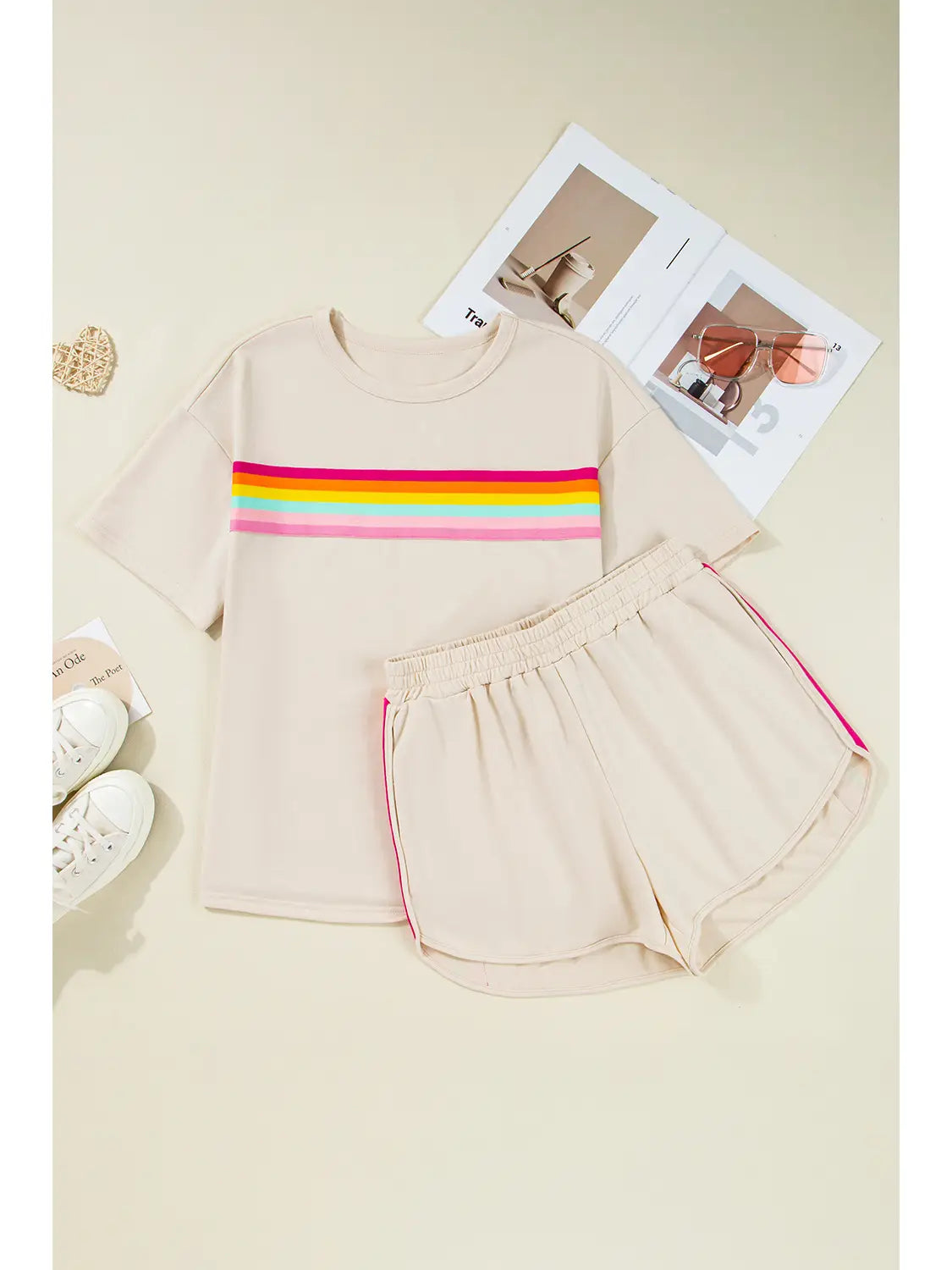 Vibrant Striped Two Piece Set