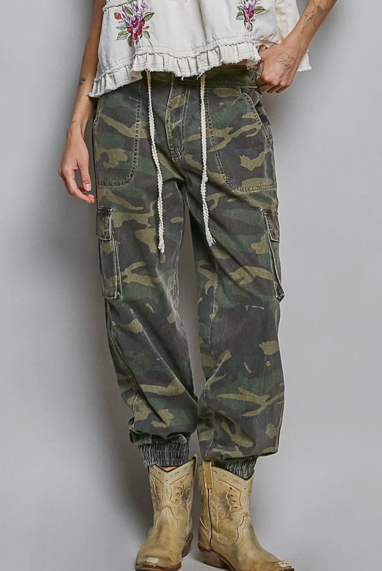 Pocket Detailed Camo Joggers