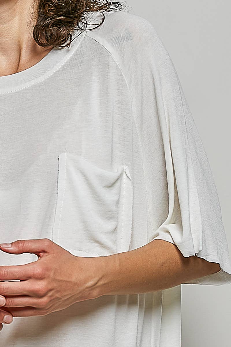 Vintage Washed Relaxed Fit Jersey Top Everyday Tee SALE