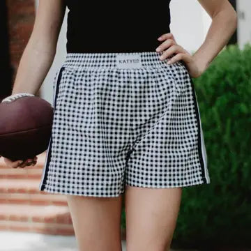 Black Plaid Boxer Shorts