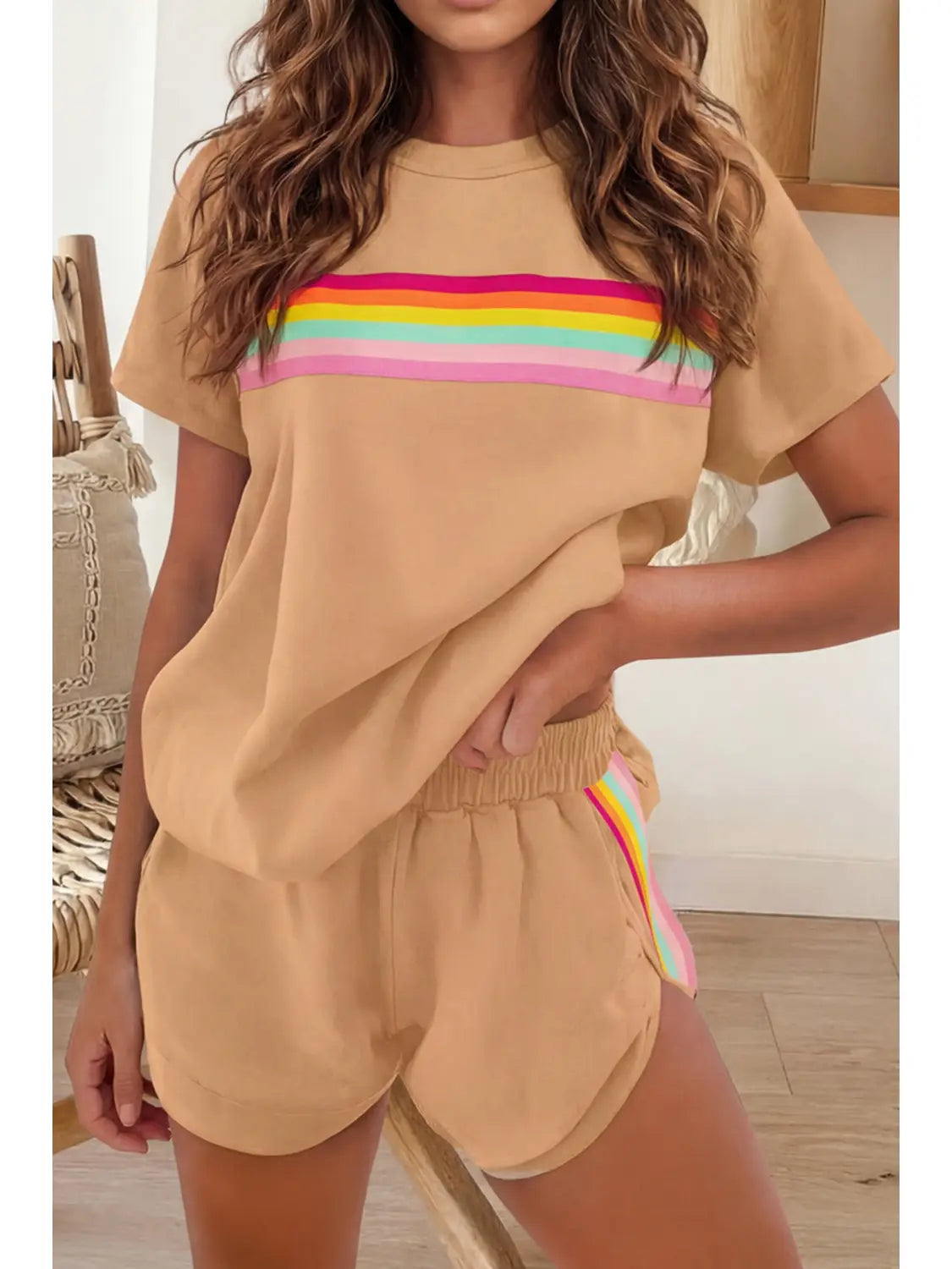 Vibrant Striped Two Piece Set