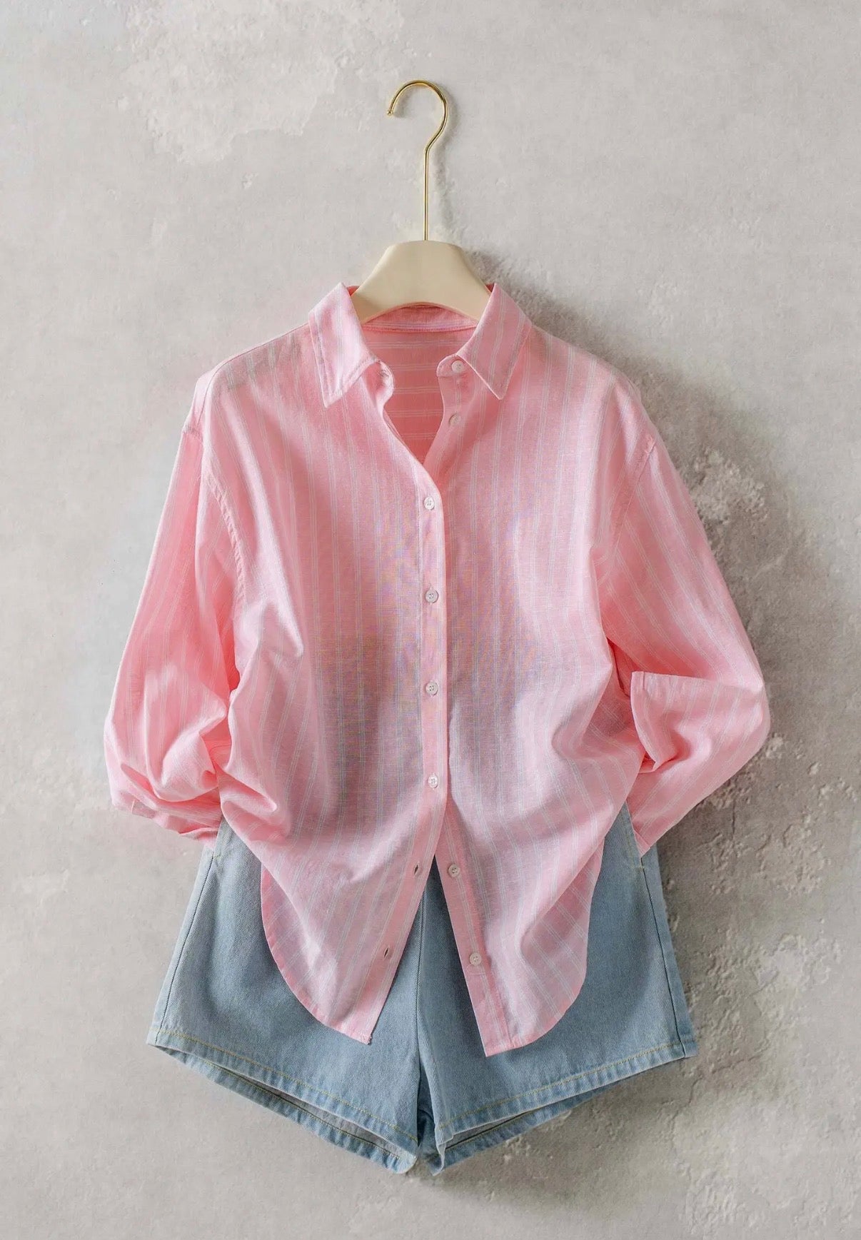 Striped Linen Button Up Shirt