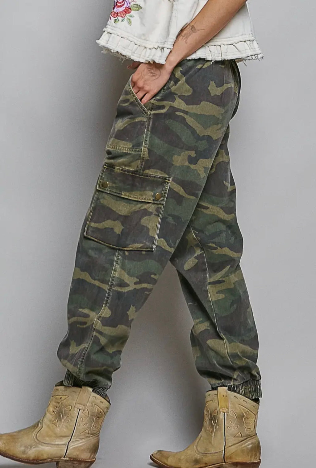 Pocket Detailed Camo Joggers