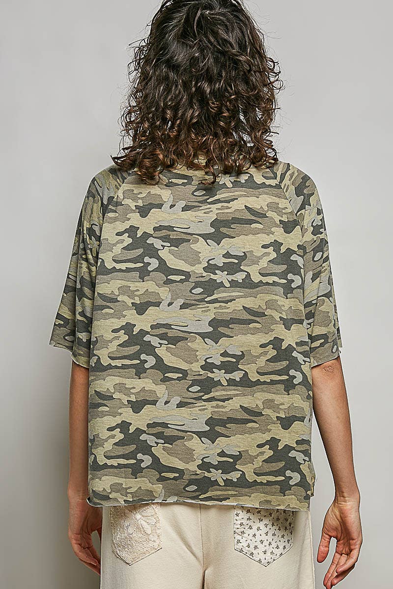 Vintage Washed Relaxed Fit Jersey Top Everyday Tee SALE