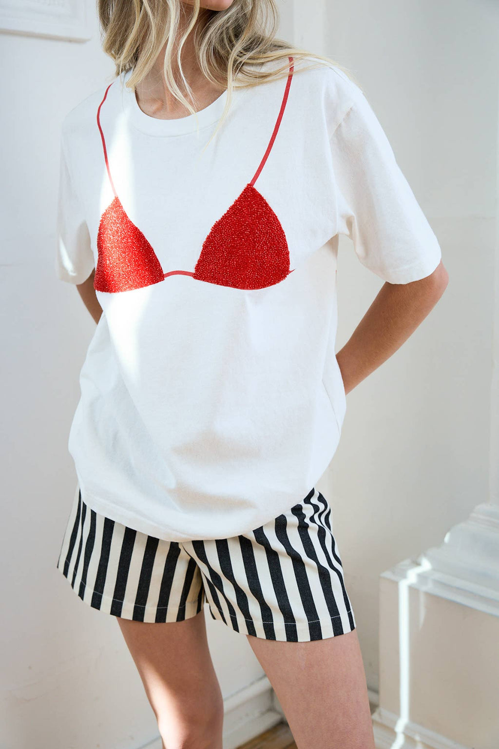 Caviar Print Bikini Graphic Tee