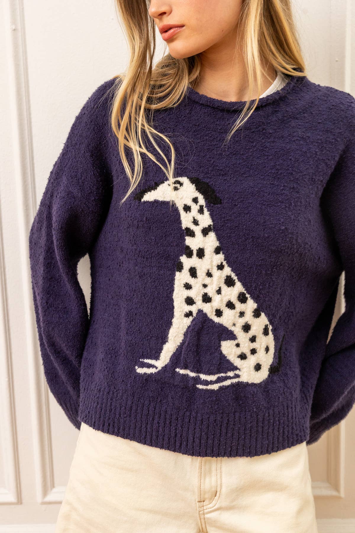 Animal Intarsia Cozy Knit Pullover