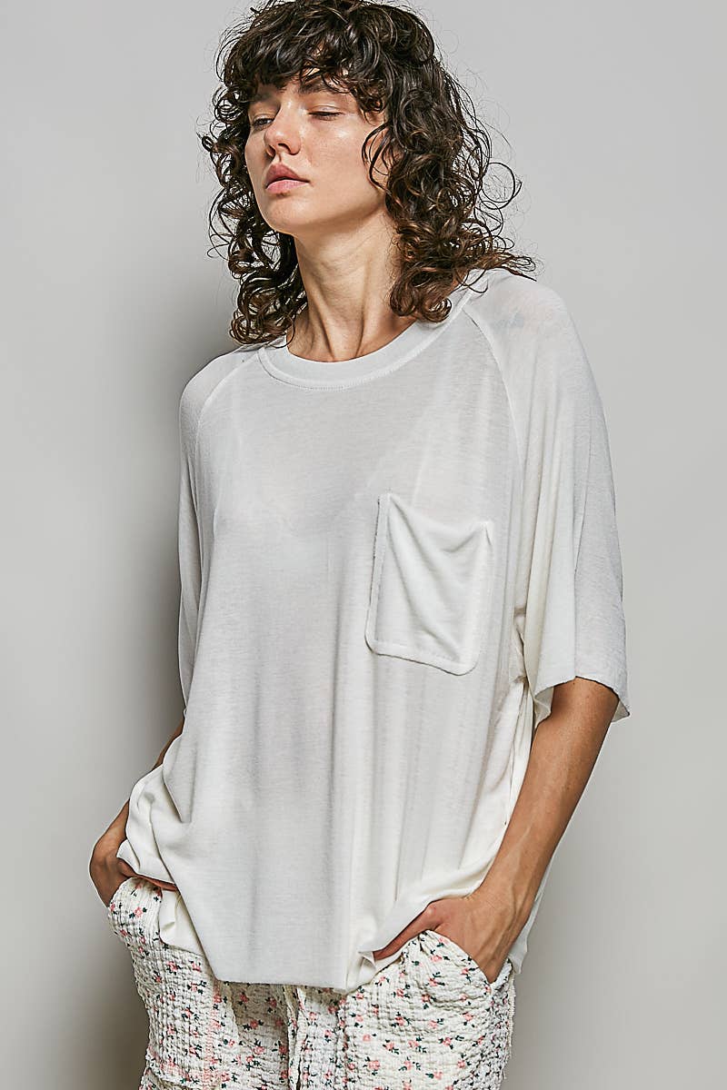 Vintage Washed Relaxed Fit Jersey Top Everyday Tee SALE