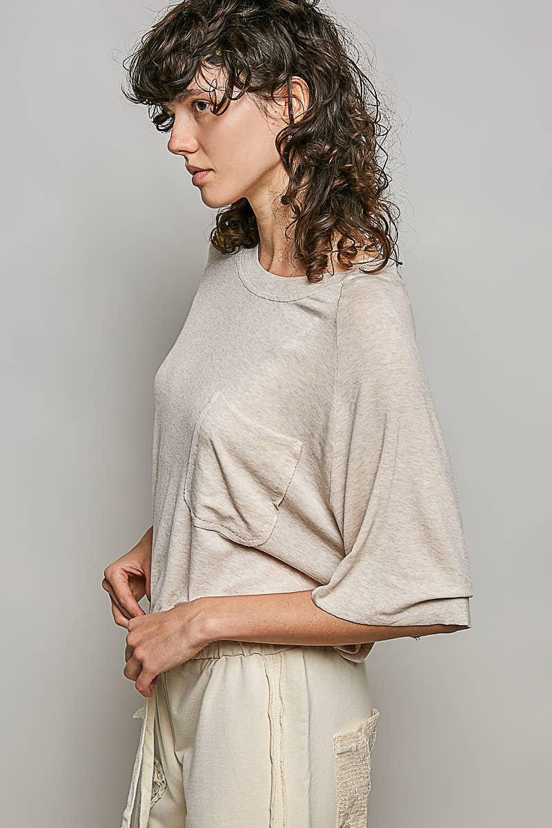 Vintage Washed Relaxed Fit Jersey Top Everyday Tee SALE