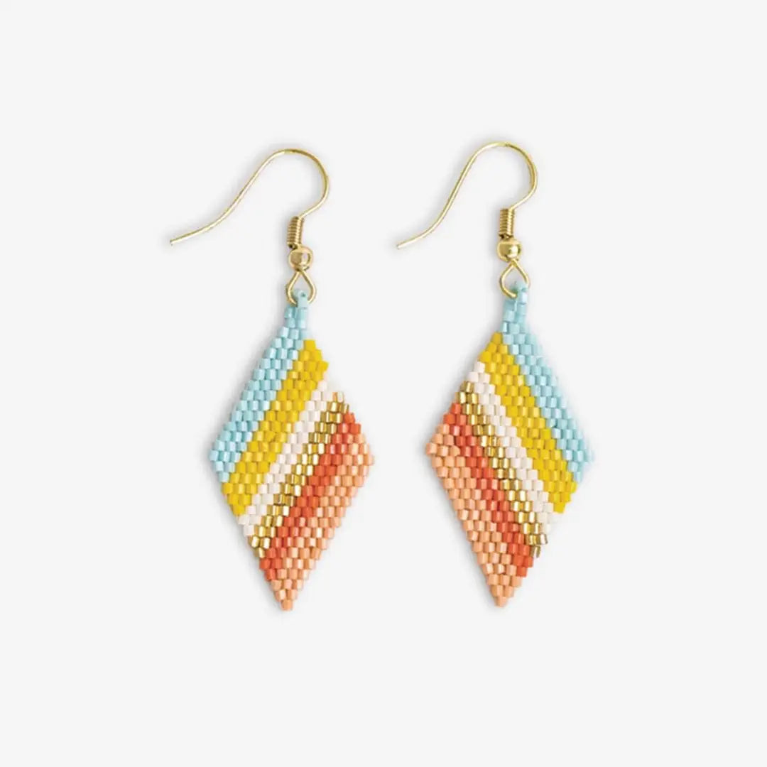 Zelda Angled Stripe Diamond Earrings Amalfi